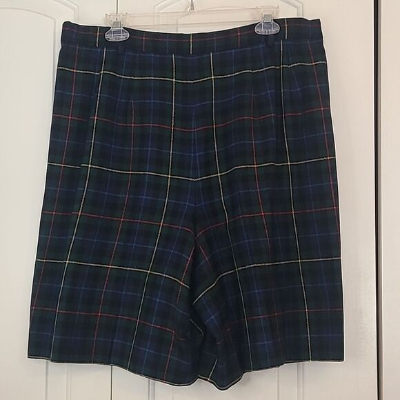 Pendlelton Blue Green Wool Smith Tartan Plaid Blazer & Shorts Set Size 16/18 - Picture 13 of 16